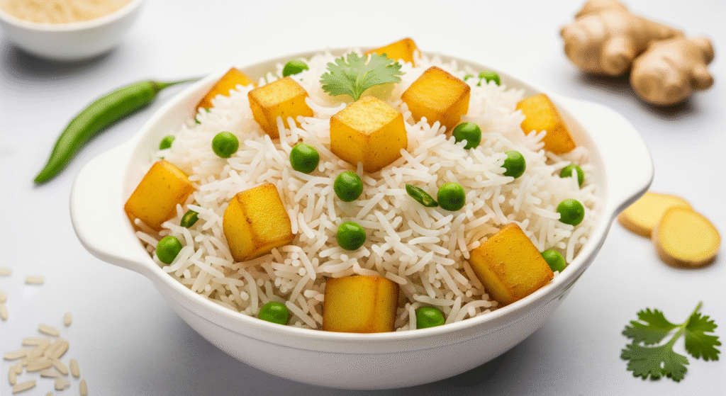 जानें खिला-खिला टेस्टी आलू मटर पुलाव की सीक्रेट रेसिपी — बिना चिपके, बिना गुठलियों के!